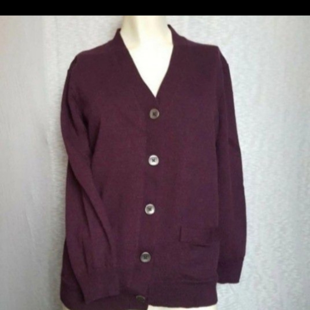 4/$20 Kirkland plum eggplant cardigan sweater